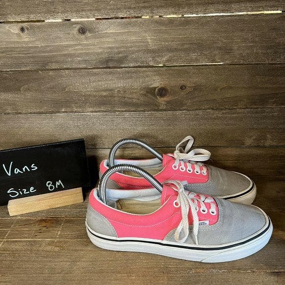 Vans Shoes - Womens Van Era Pink Gray Colorblock Skateboarding Canvas Sneakers Shoes Size 8 M